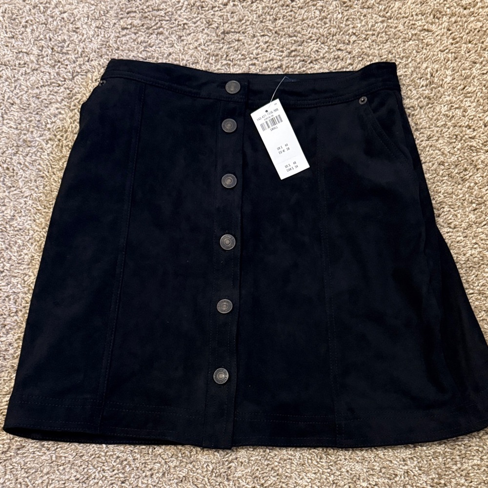 Abercrombie & Fitch Black Button-Front Mini Skirt